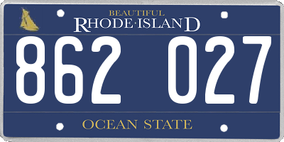 RI license plate 862027
