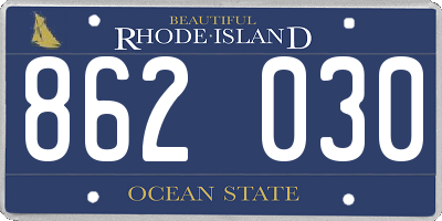 RI license plate 862030
