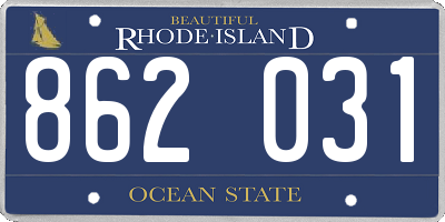 RI license plate 862031