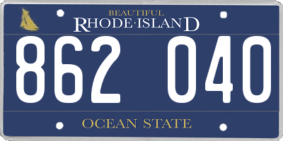 RI license plate 862040