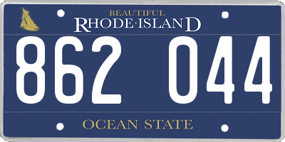 RI license plate 862044