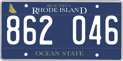 RI license plate 862046