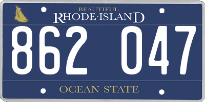 RI license plate 862047