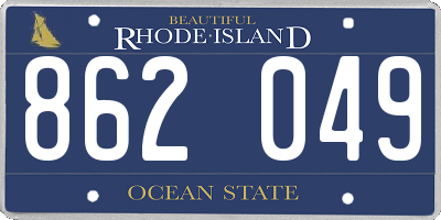 RI license plate 862049