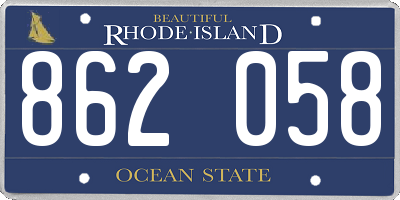 RI license plate 862058