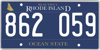 RI license plate 862059