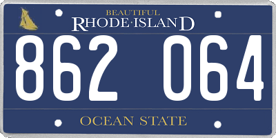 RI license plate 862064