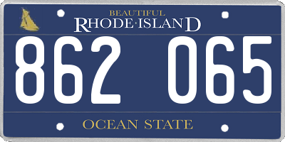 RI license plate 862065