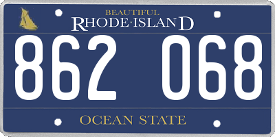 RI license plate 862068