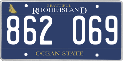 RI license plate 862069