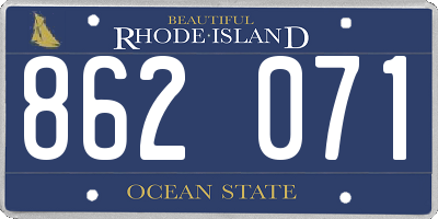 RI license plate 862071