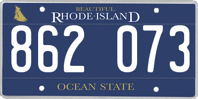 RI license plate 862073