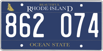 RI license plate 862074