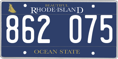 RI license plate 862075
