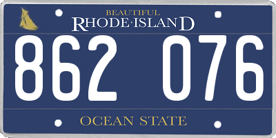 RI license plate 862076