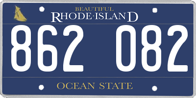 RI license plate 862082