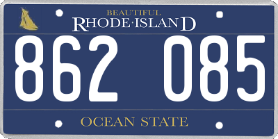 RI license plate 862085