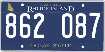 RI license plate 862087