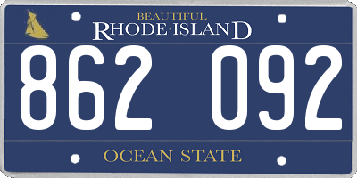RI license plate 862092