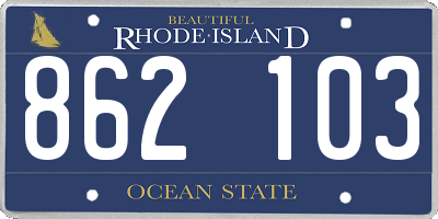 RI license plate 862103