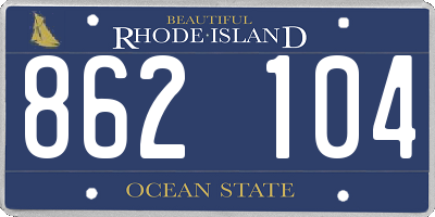 RI license plate 862104