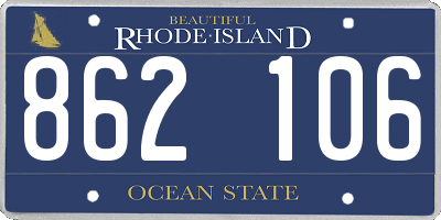 RI license plate 862106