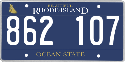RI license plate 862107