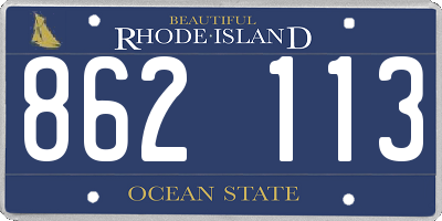 RI license plate 862113