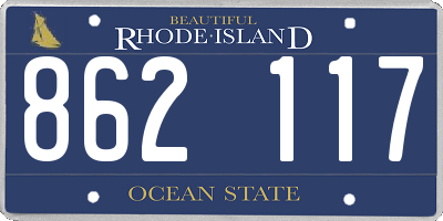 RI license plate 862117