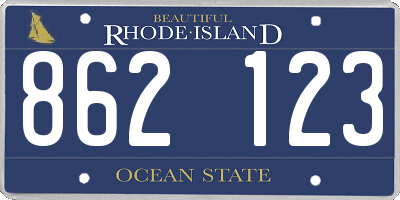 RI license plate 862123