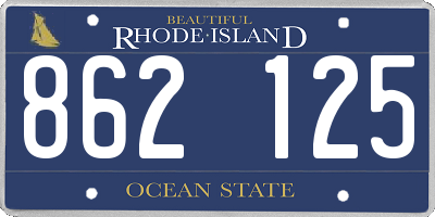 RI license plate 862125