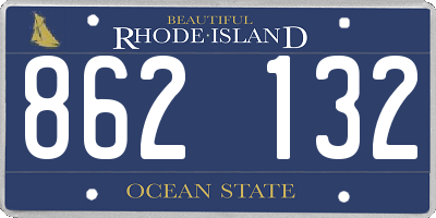 RI license plate 862132