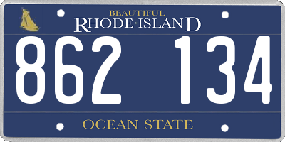RI license plate 862134