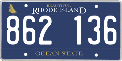 RI license plate 862136