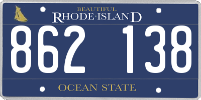 RI license plate 862138
