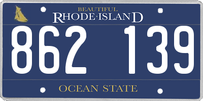 RI license plate 862139