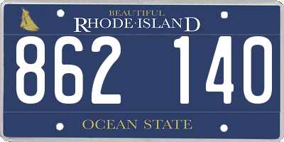 RI license plate 862140