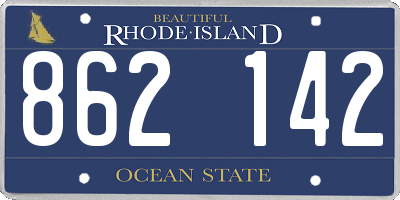 RI license plate 862142