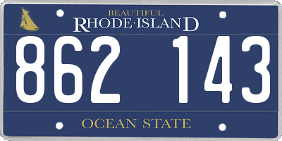 RI license plate 862143