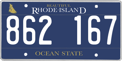RI license plate 862167