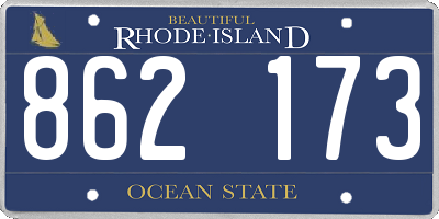 RI license plate 862173