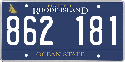 RI license plate 862181
