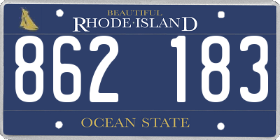RI license plate 862183