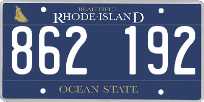 RI license plate 862192