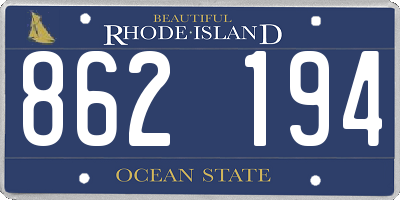 RI license plate 862194