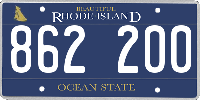 RI license plate 862200