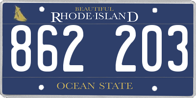 RI license plate 862203