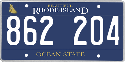 RI license plate 862204