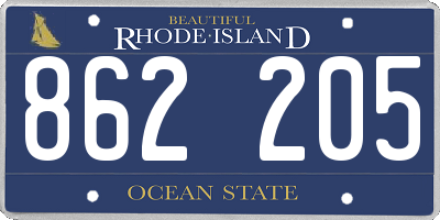 RI license plate 862205