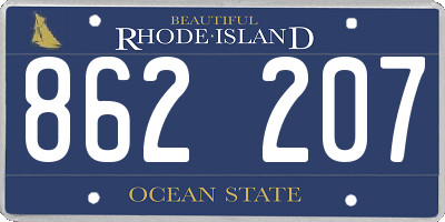 RI license plate 862207